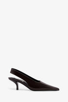 Toteme Women's Patent Leather Slingback Pumps Brown
