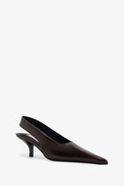 Toteme Women's Patent Leather Slingback Pumps Brown, view 2