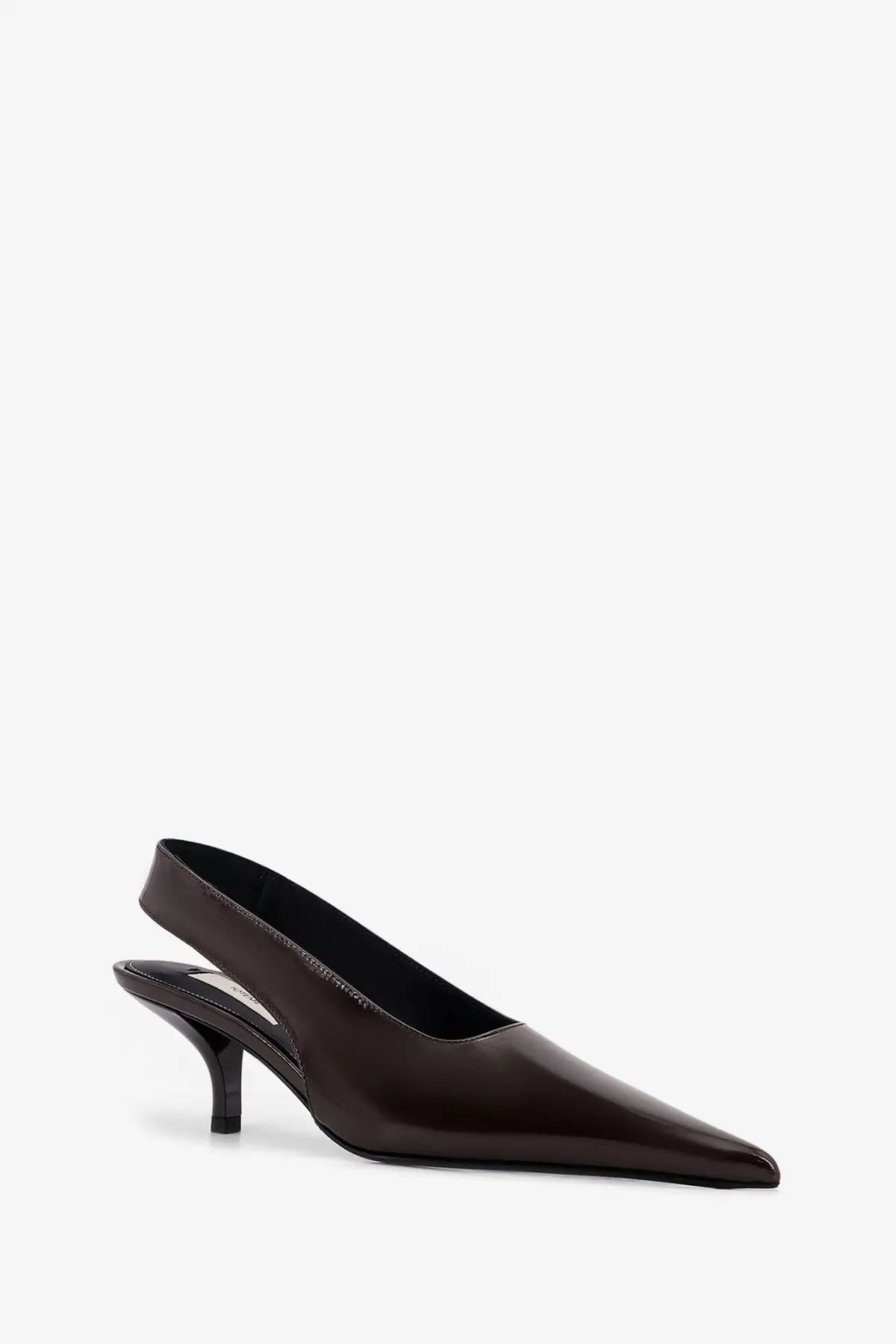 Toteme Women's Patent Leather Slingback Pumps Brown, view 2
