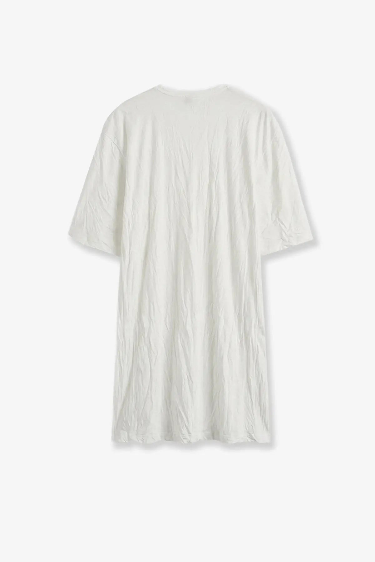 Toteme women’s relaxed fit short cotton blend dress in soft off-white with textured fabric and short sleeves
