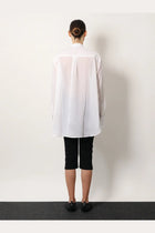 Toteme Women's Stand Collar Organic Cotton Shirt White, view 3