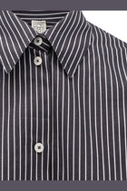 Toteme Women's Striped Kimono Sleeve Shirtdress Black, view 5