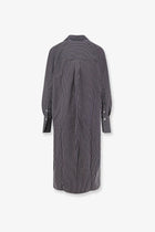Toteme Women's Striped Kimono Sleeve Shirtdress Black, view 4