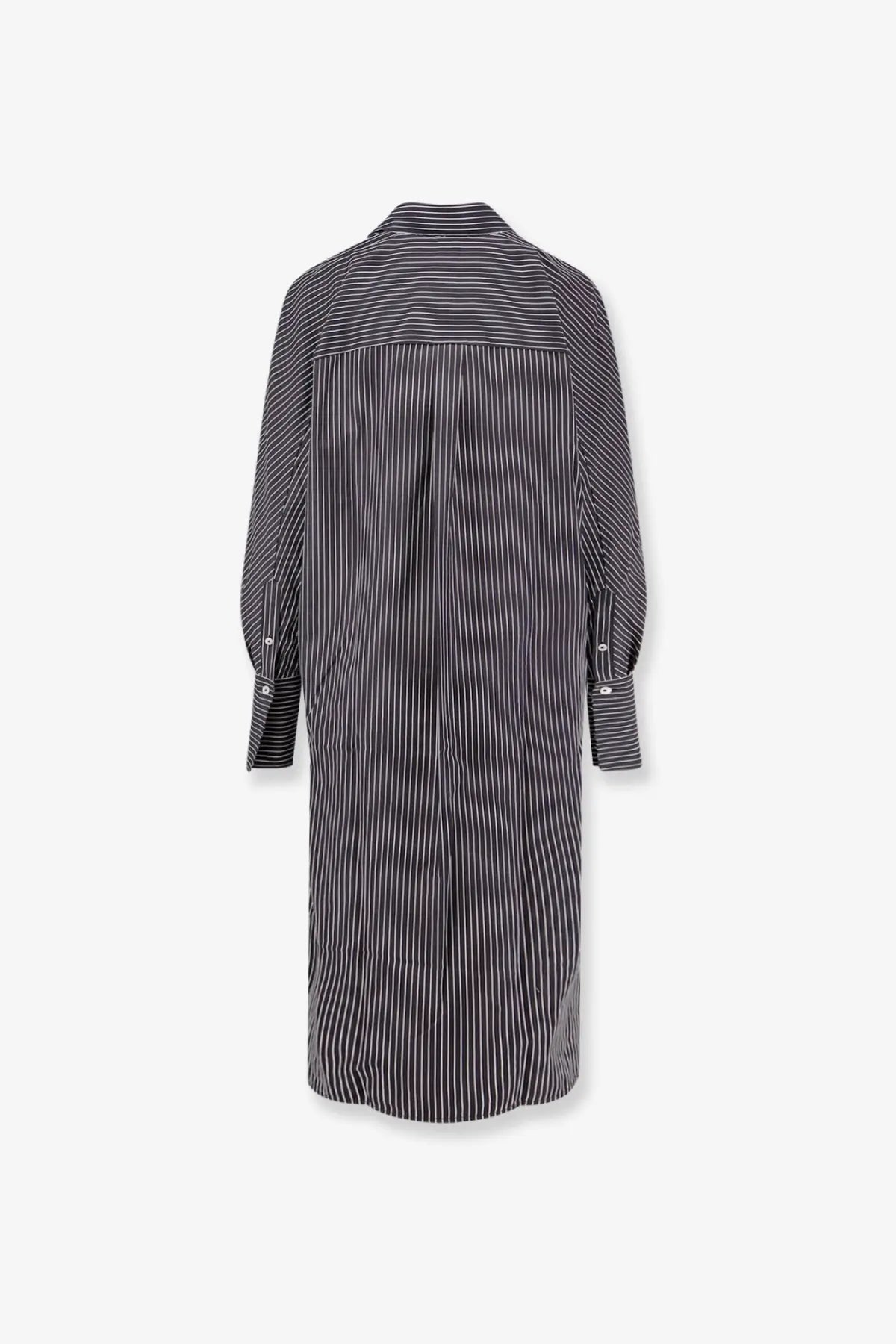 Toteme Women's Striped Kimono Sleeve Shirtdress Black, view 4