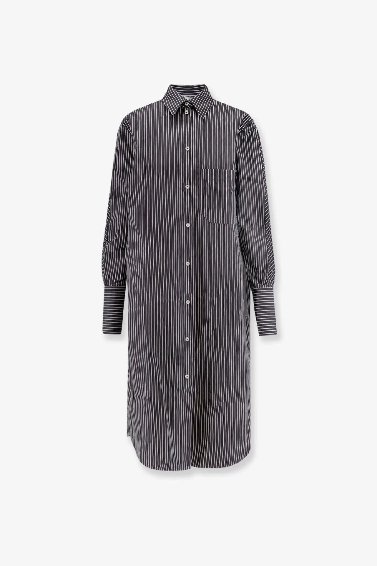 Toteme Women's Striped Kimono Sleeve Shirtdress Black