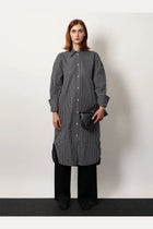 Toteme Women's Striped Kimono Sleeve Shirtdress Black, view 2