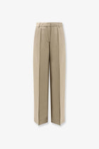Toteme Women's Viscose and Wool Trousers Beige