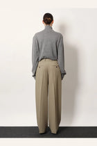 Toteme Women's Viscose and Wool Trousers Beige, view 3