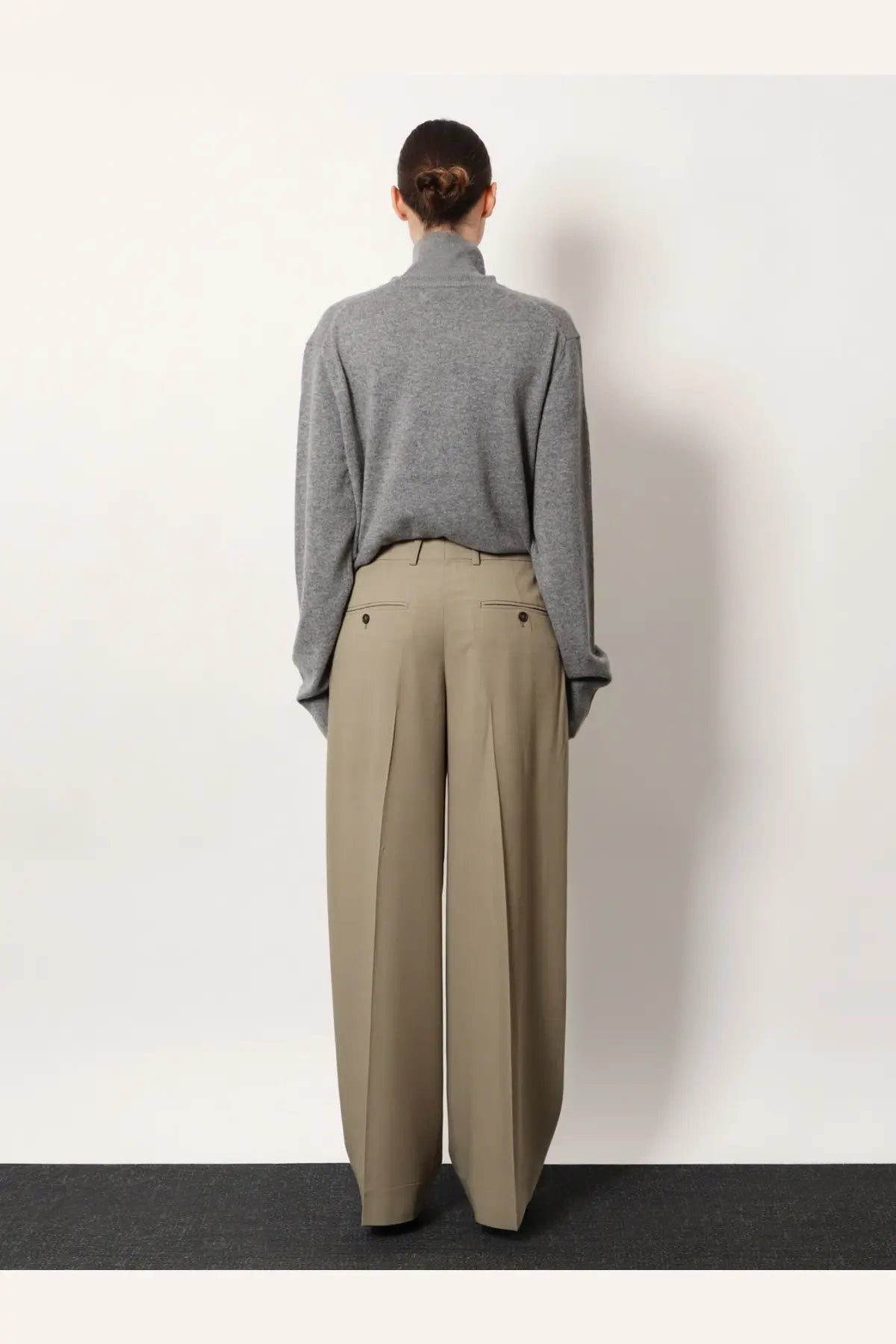 Toteme Women's Viscose and Wool Trousers Beige, view 3