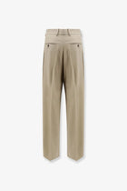 Toteme Women's Viscose and Wool Trousers Beige, view 4