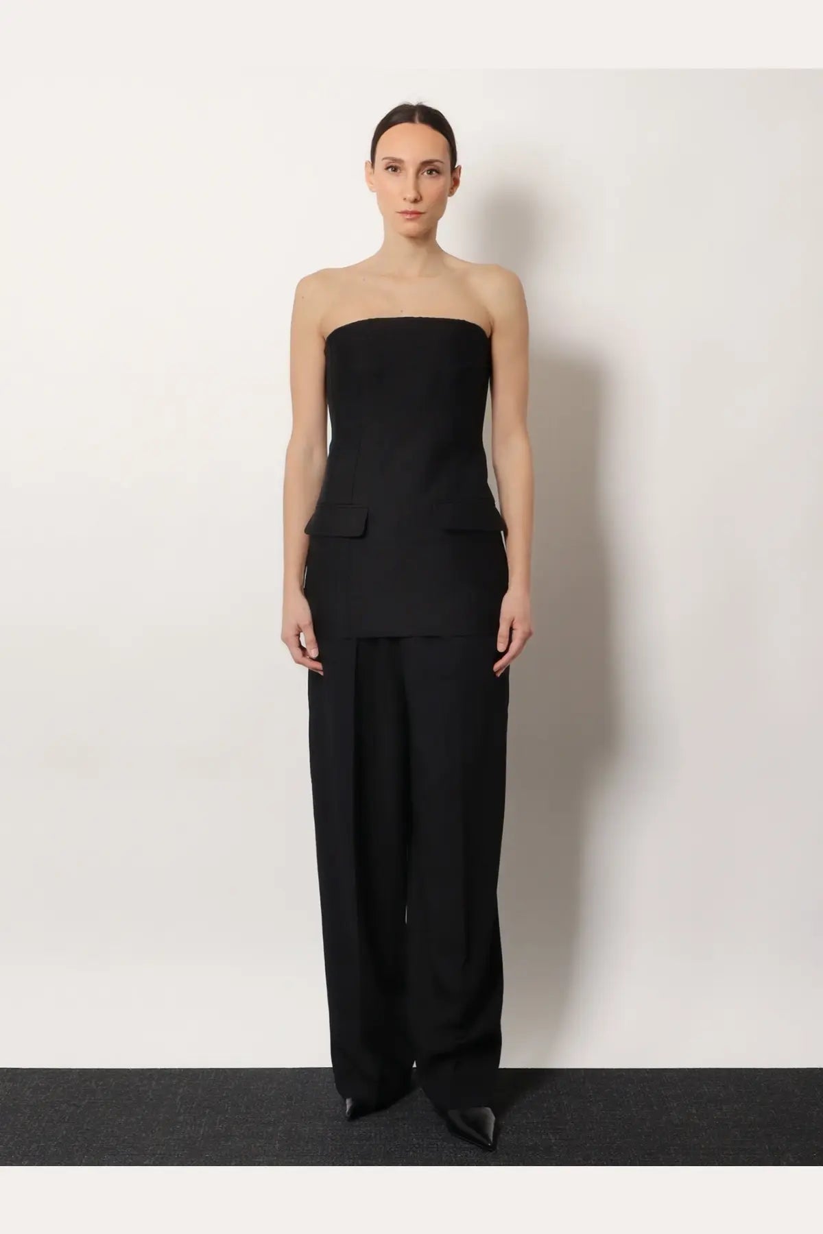 Toteme Women's Viscose and Wool Trousers Black, view 2