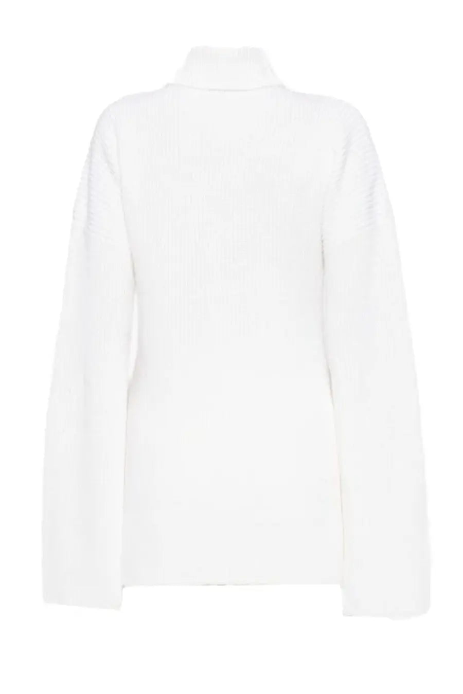 Toteme women’s wool jersey pink long sleeve turtleneck sweater with soft textured knit fabric