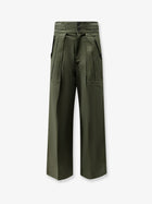 The Frankie Shop Women's Tova Cargo Cotton Trousers Green