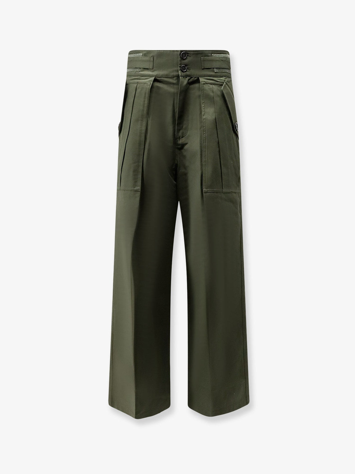 The Frankie Shop Women's Tova Cargo Cotton Trousers Green