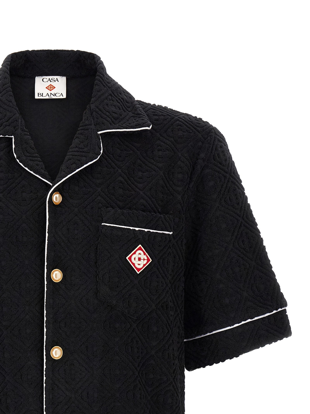 Casablanca Toweling Monogram Shirt Black, view 3