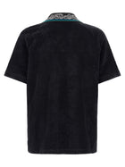 Casablanca Towelling Jacquard Polo Shirt Black, view 2