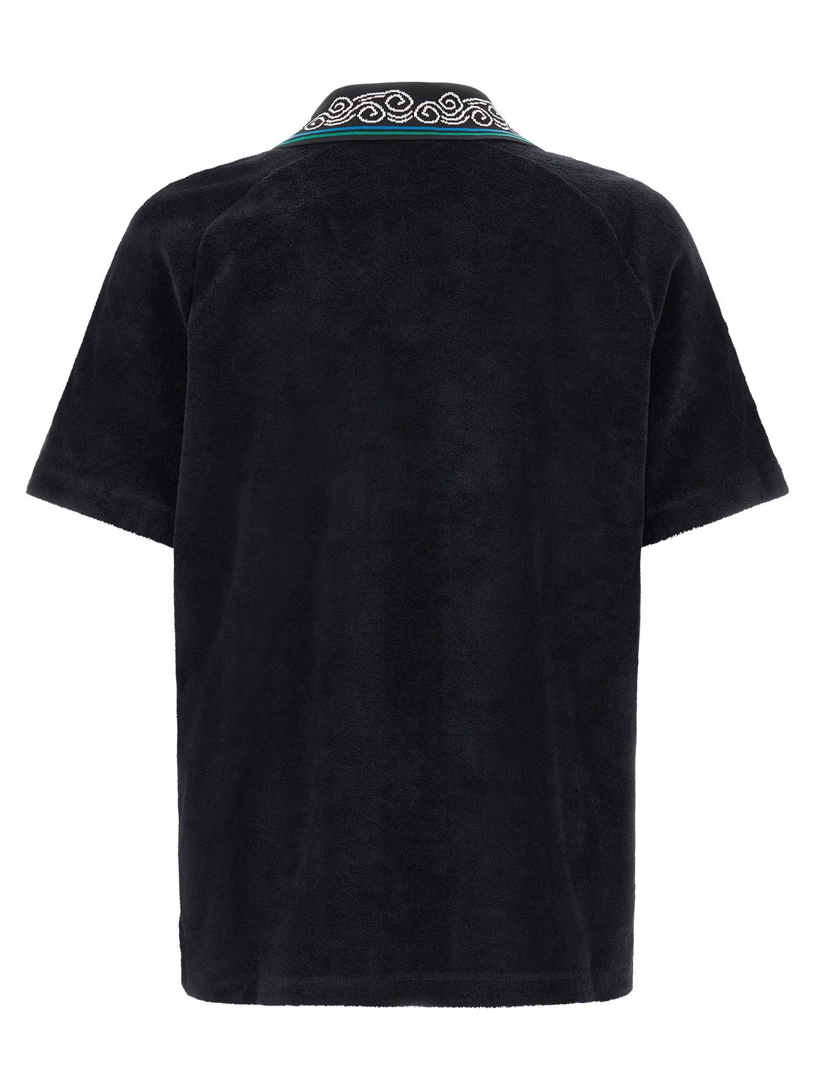 Casablanca Towelling Jacquard Polo Shirt Black