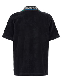 Casablanca Towelling Jacquard Polo Shirt Black