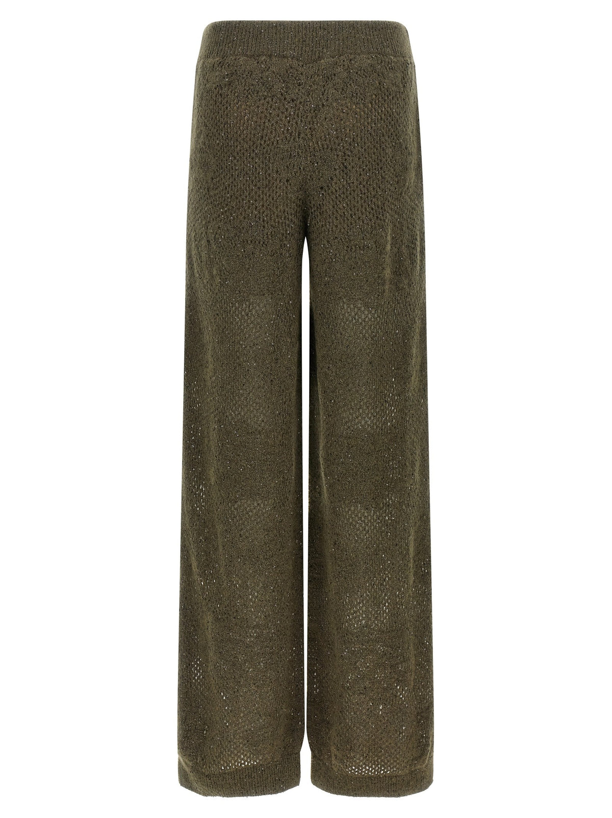 Brunello Cucinelli Track Flower Lace Pants Green