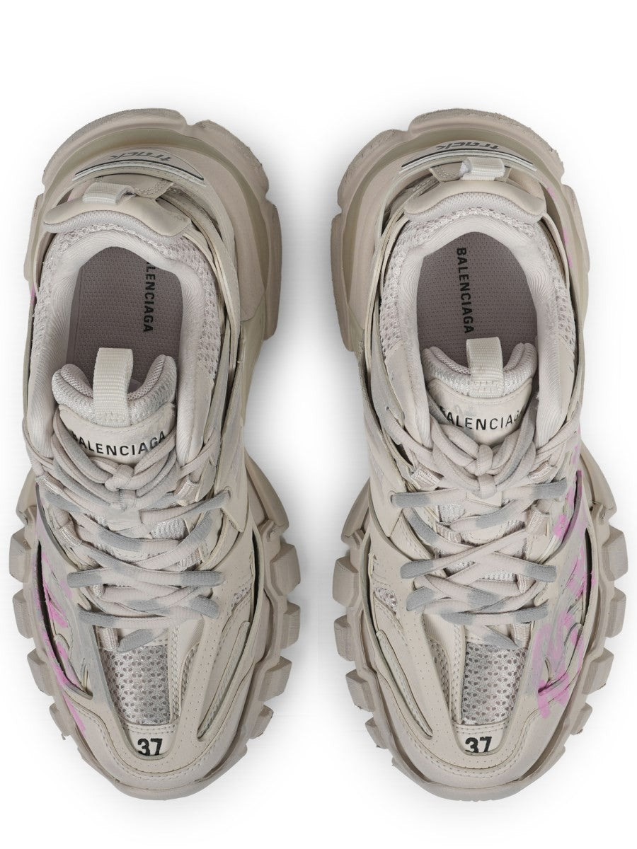 Balenciaga Women's Track Signature Sneaker Beige