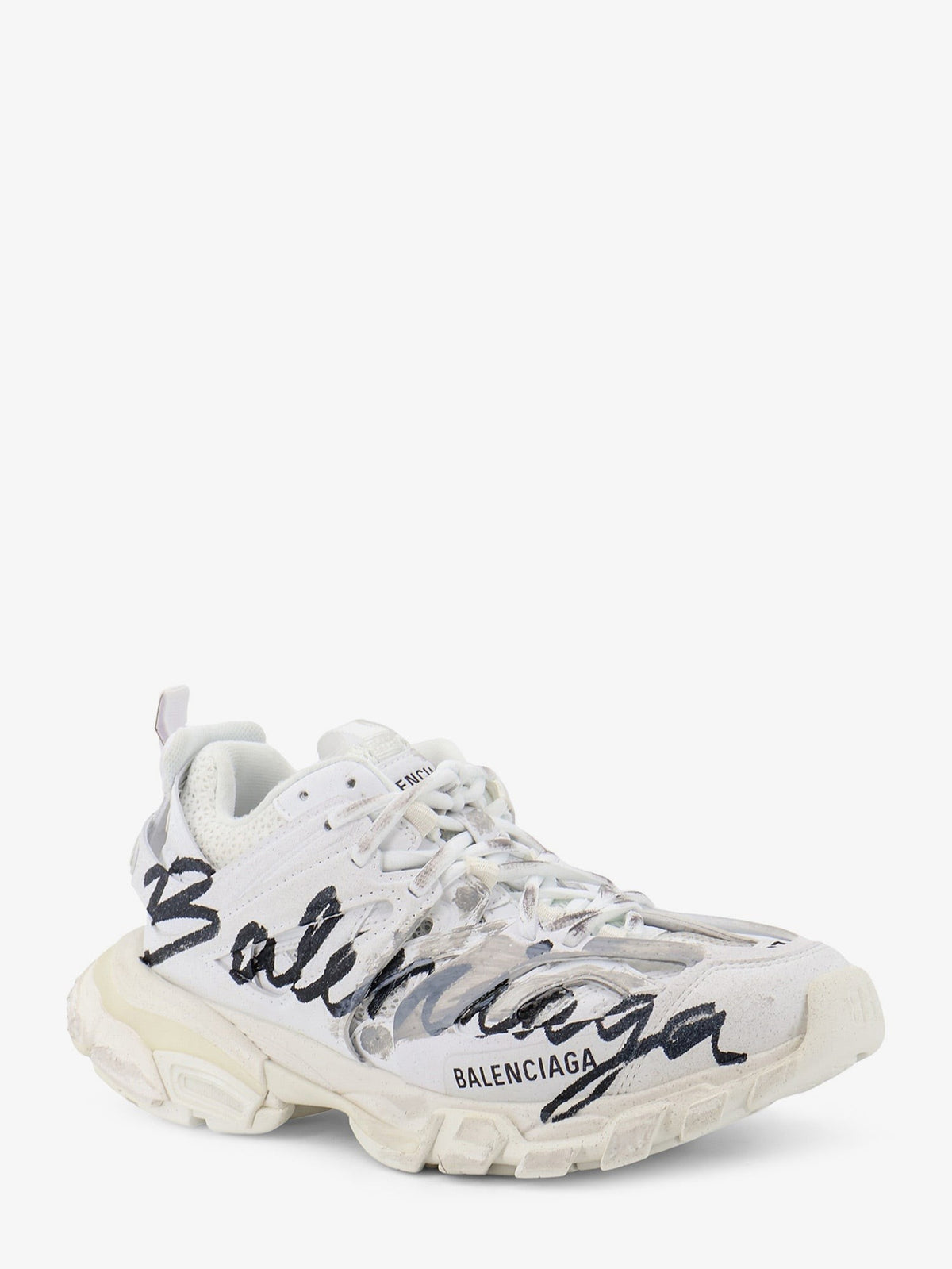Balenciaga Women's Track Signature Sneakers Black, view 2