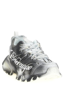 Balenciaga Track Stencil Sneakers Silver