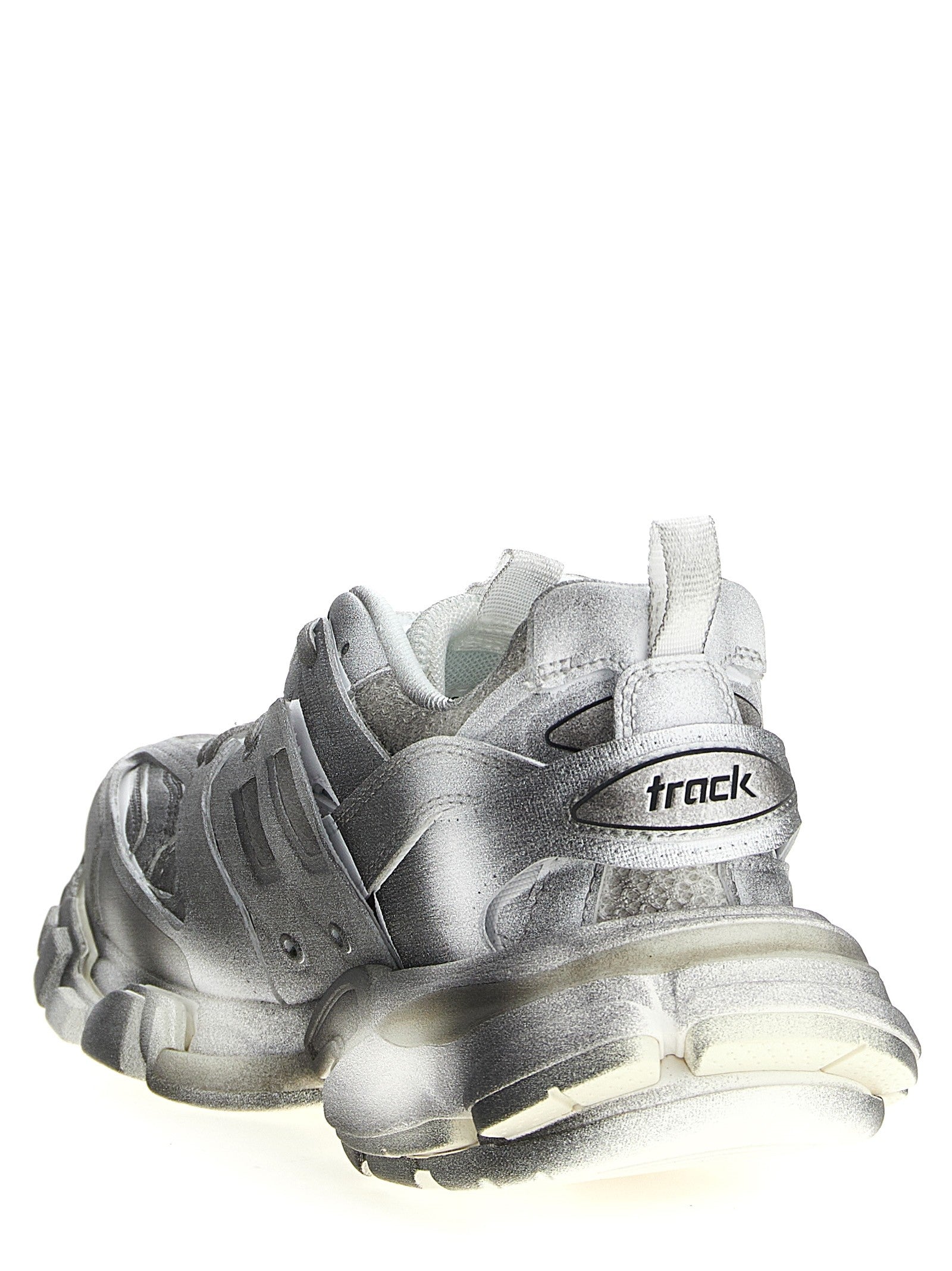 Balenciaga Track Stencil Sneakers Silver