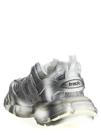 Balenciaga Track Stencil Sneakers Silver