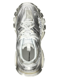 Balenciaga Track Stencil Sneakers Silver