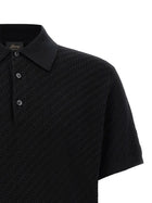 Brioni Trama Weaving Polo Black, view 3