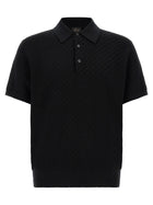 Brioni Trama Weaving Polo Black
