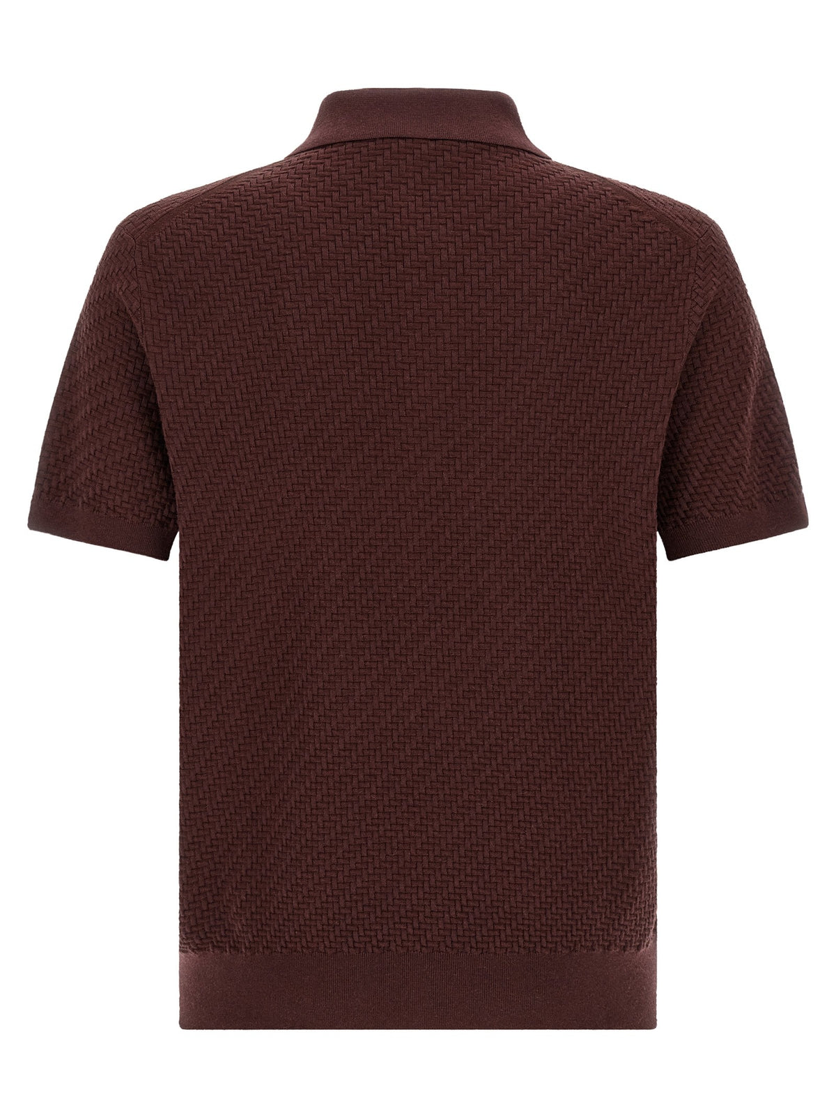 Brioni Trama Weaving Polo Purple