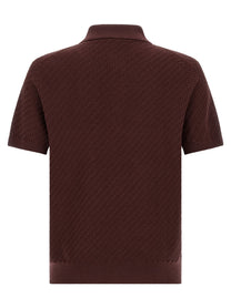 Brioni Trama Weaving Polo Purple