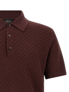 Brioni Trama Weaving Polo Purple, view 3