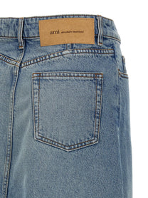 Ami Paris Trapeze Skirt Blue