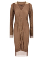 MM6 Maison Margiela Trapped Double Layer Dress Beige