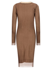 MM6 Maison Margiela Trapped Double Layer Dress Beige, view 2
