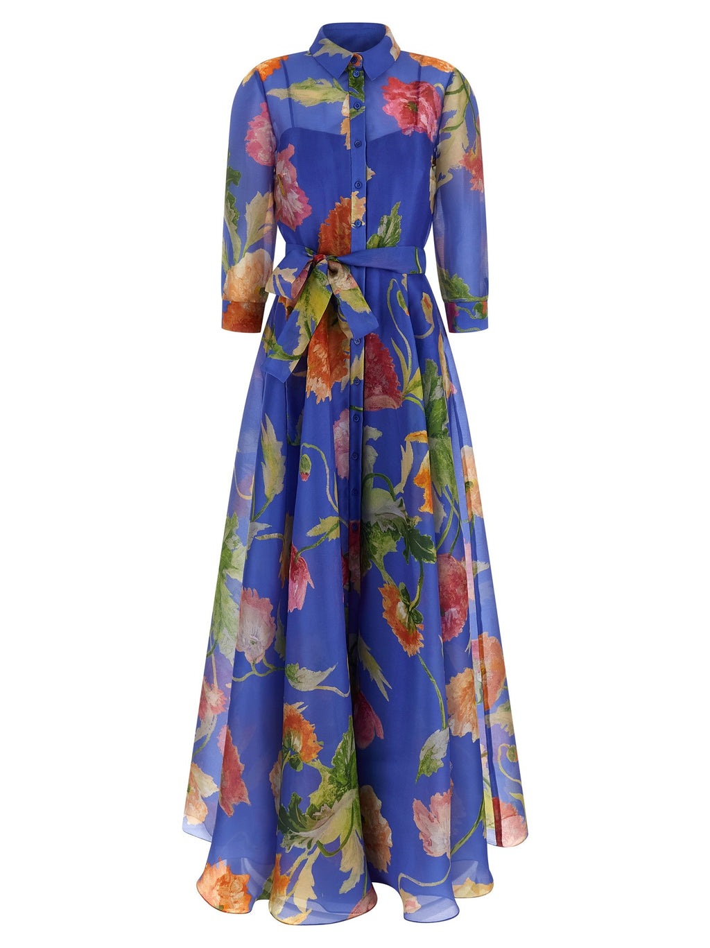 Carolina Herrera Trench Coat Dress Blue