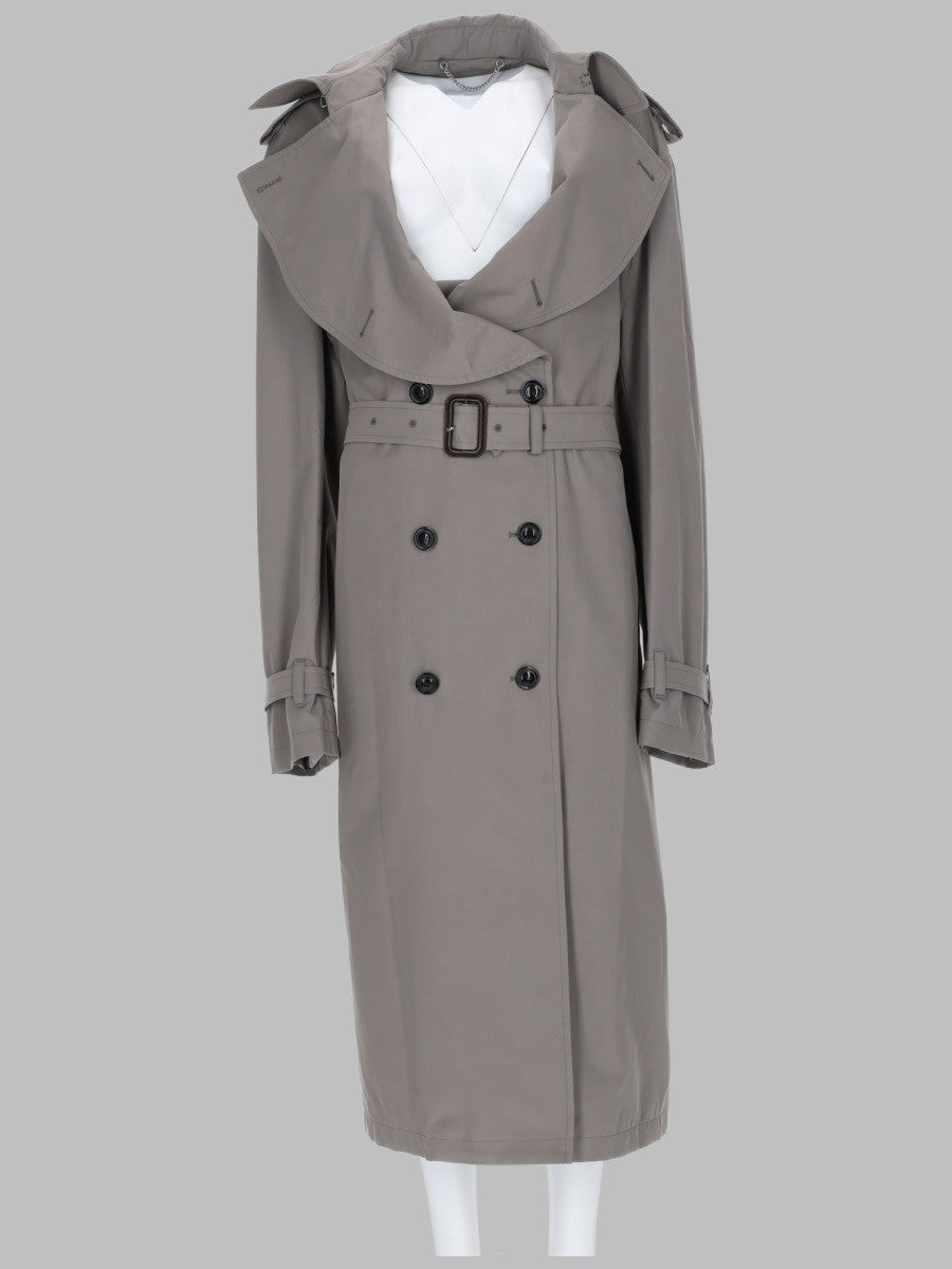 Maison Margiela Men's Trench Con Colletto Ripiegato Grey