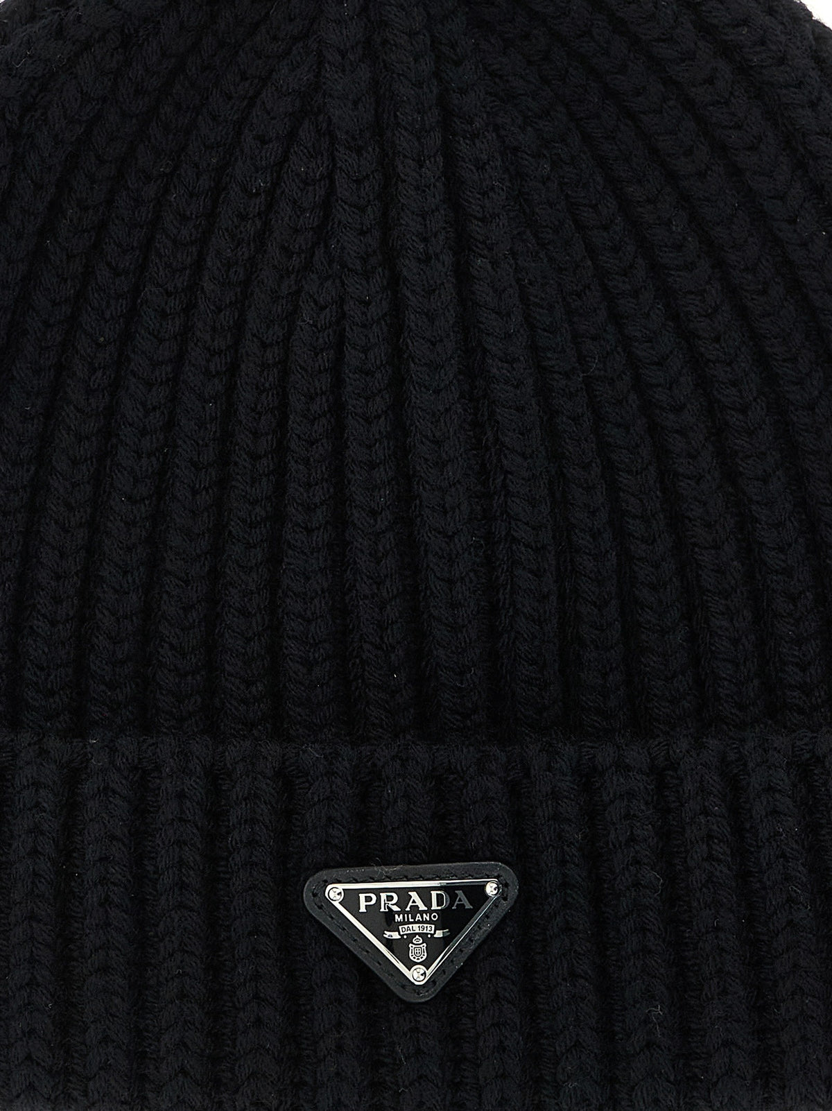 PRADA Triangle Beanie Black, view 3