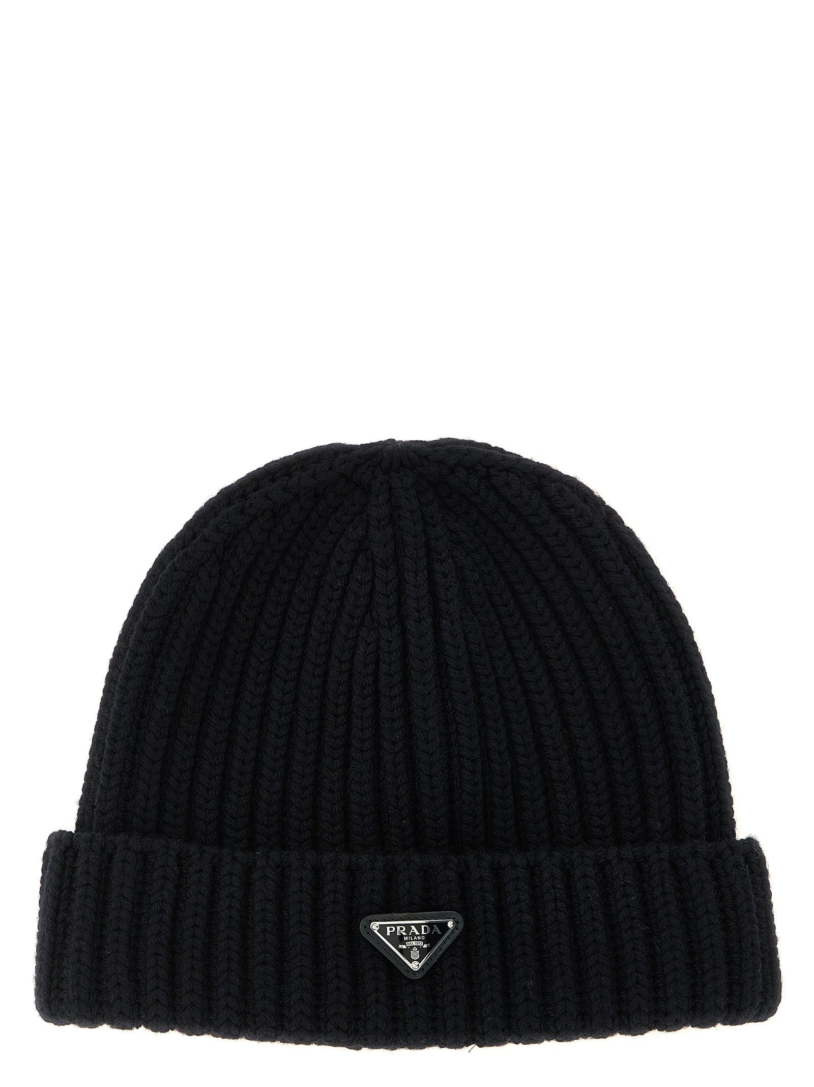 Prada Triangle Beanie Black