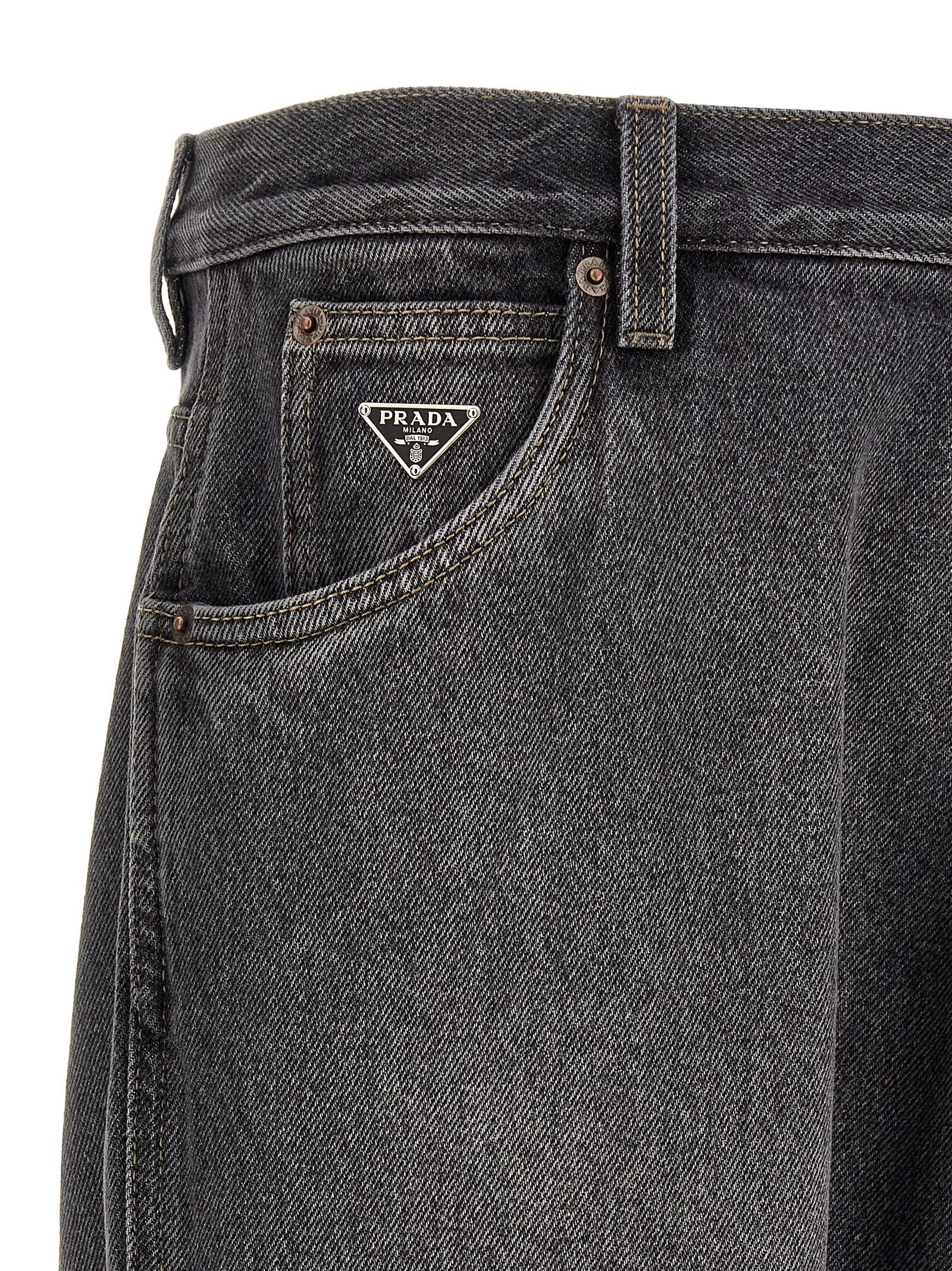 PRADA Triangle Jeans Black