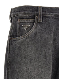 PRADA Triangle Jeans Black
