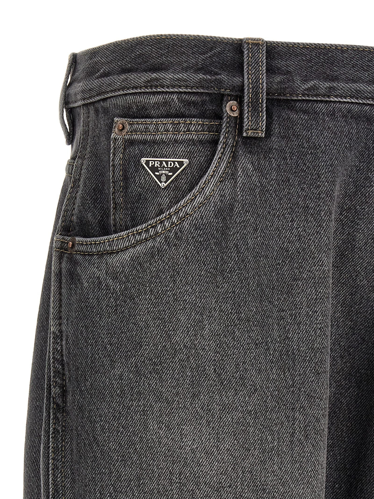 PRADA Triangle Jeans Black, view 5