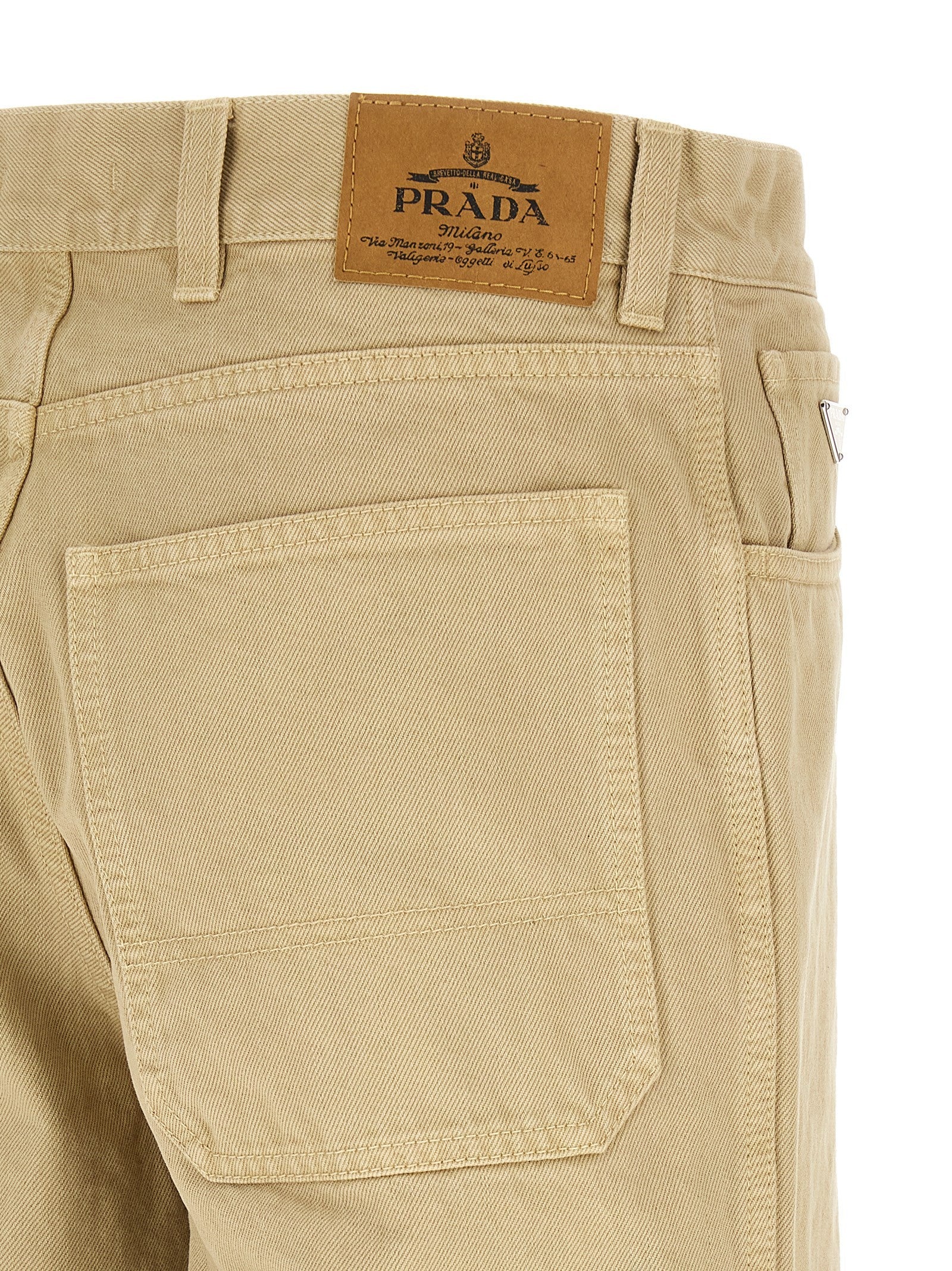 PRADA Triangle Jeans Beige