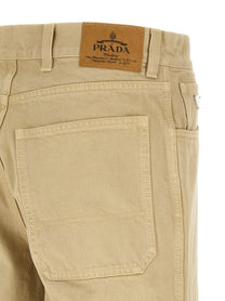PRADA Triangle Jeans Beige