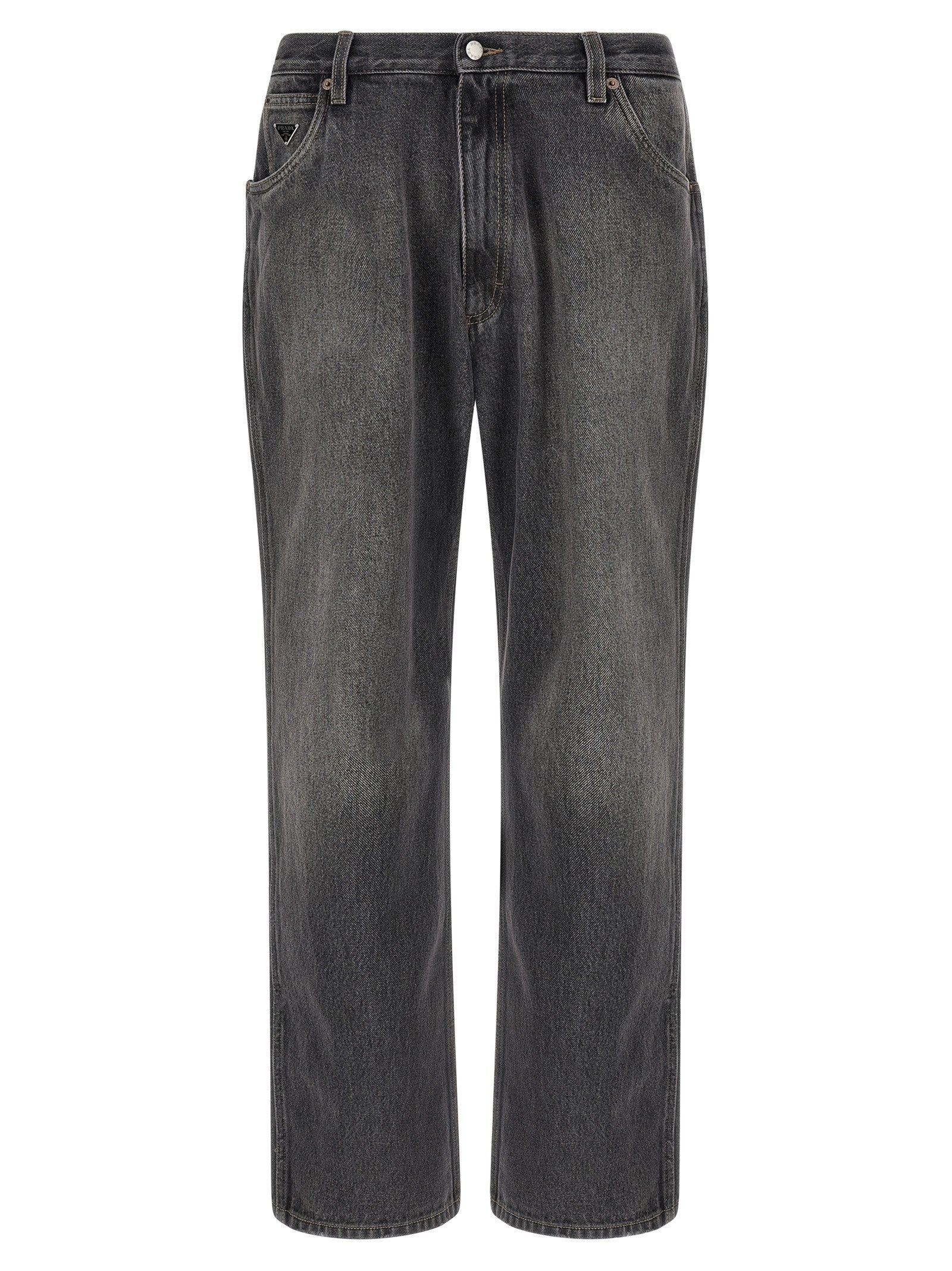 PRADA Triangle Jeans Black