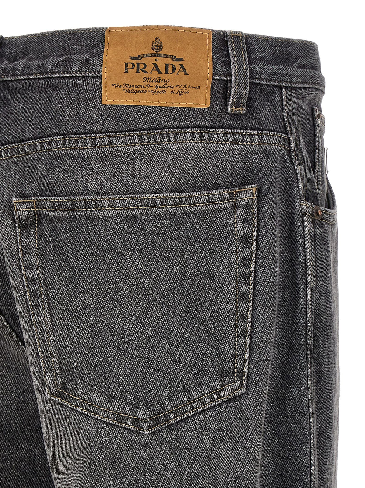 PRADA Triangle Jeans Black, view 4