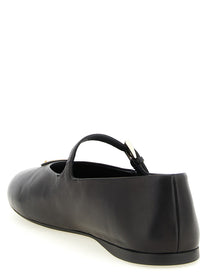 Prada Triangle Nappa Ballet Flats Black
