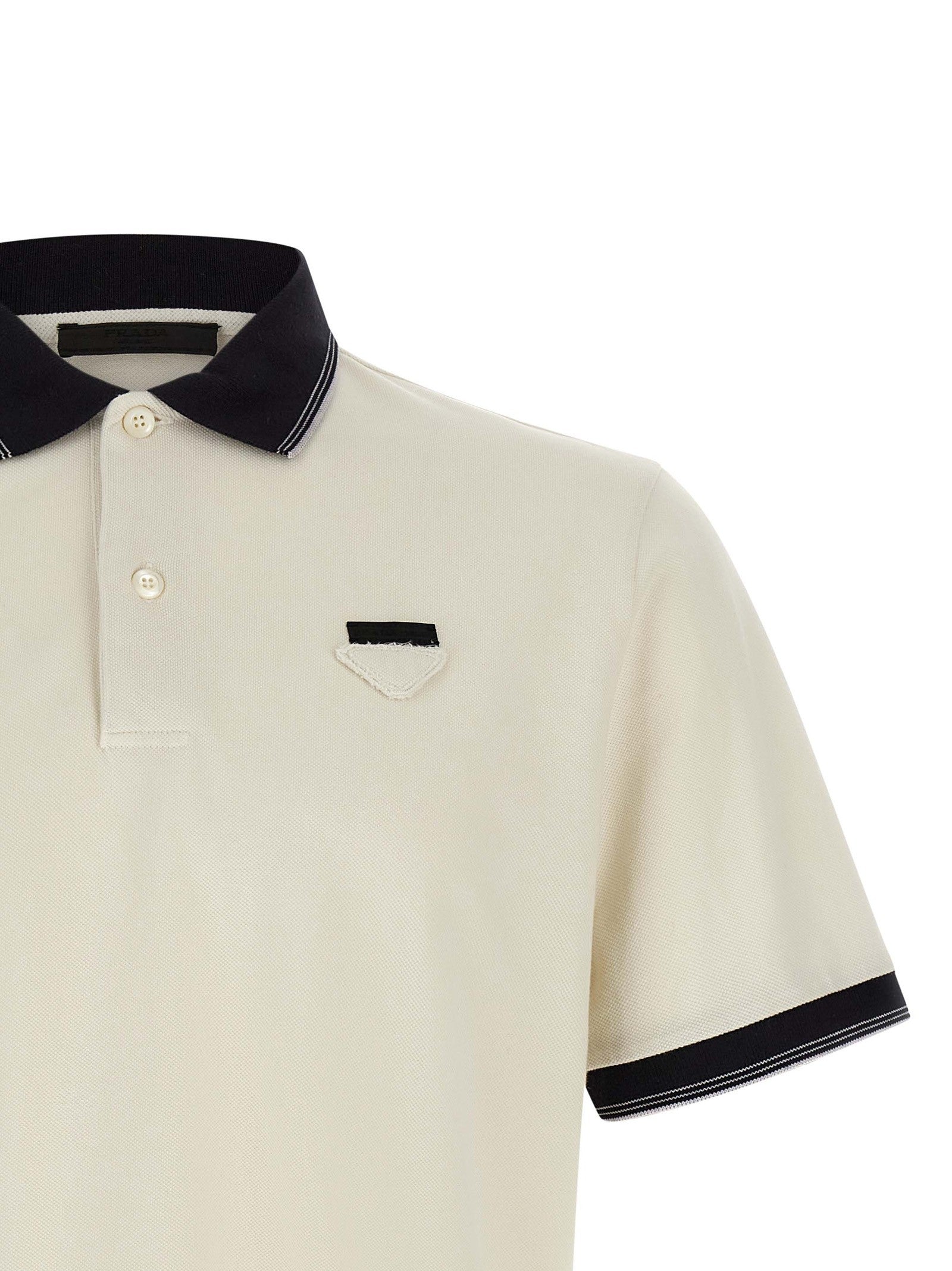 PRADA Triangle Polo Shirt White